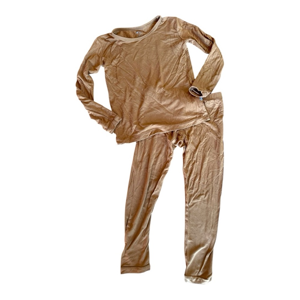 Kyte Baby Brown‎ Pajama Set Bamboo Size 4T Bottoms and Longsleeve